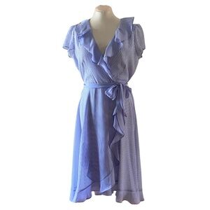 GABBY SKYE Blue and White Midi Dress